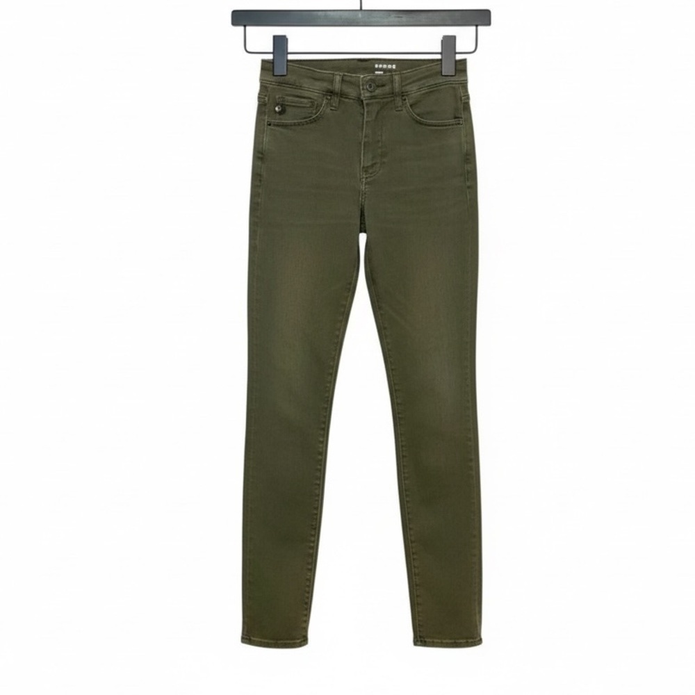 &Denim Olive Green Shaping Skinny Midrise Jean 26 by 30